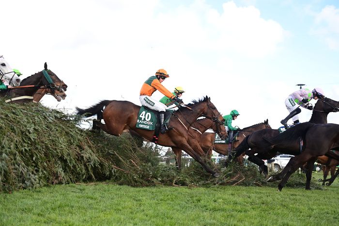 Fortescue (No.40) and Hugh Nugent in action at Aintree