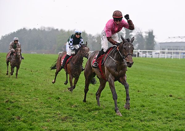 Camilla winning a Charity Race on Amir Kabir at Punchestown in 2022