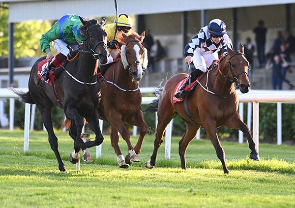 Urban Oasis and Jamie Powell right win the Gowran Park Golf Club Apprentice Handicap 
