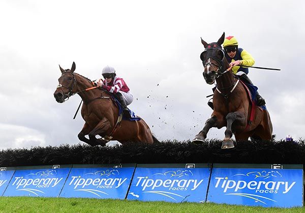 Run For Pat (right) just leads Whacker Clan over the last