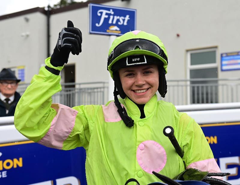 Kyanna pictured after riding her first winner at Roscommon in May 