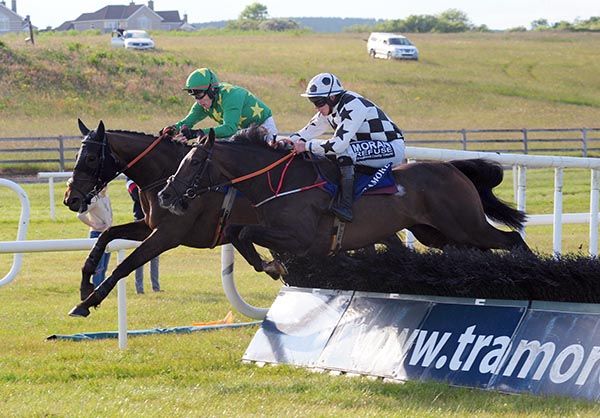 Wild Shot (near side) takes aim at Tom McGreevy