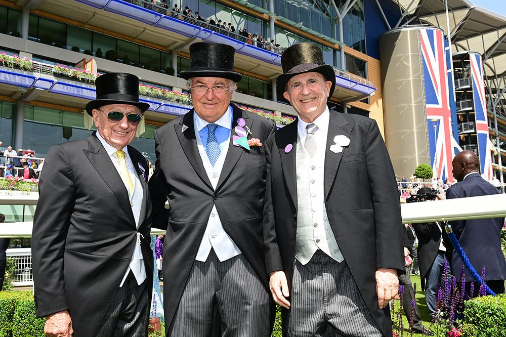 Derrick Smith, John Magnier and Michael Tabor after the success of Meditate