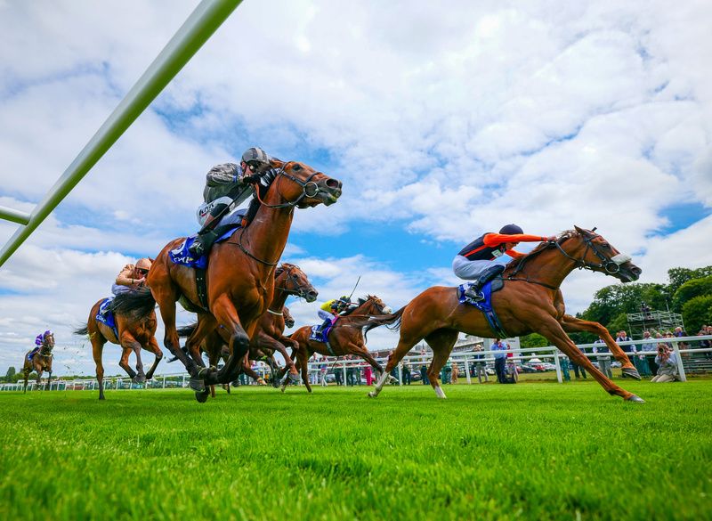 Raasel (right) and James Doyle winning at Sandown