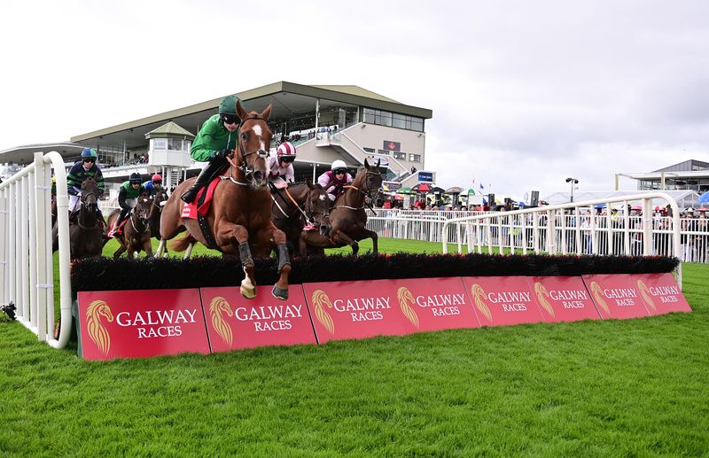 GALWAY 25-July-2022. Jumping action on Day 1 of The 7 Day Festival.HEALY RACING