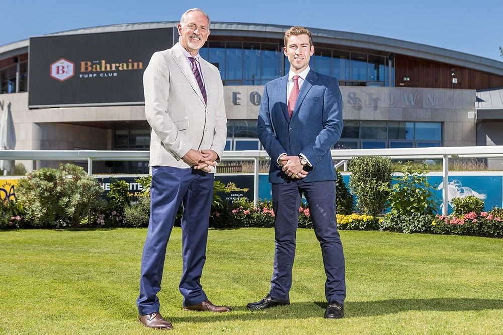 Tim Husbands CEO of Leopardstown Racecourse with Ed Veale Head of Racing for Bahrain Turf Club