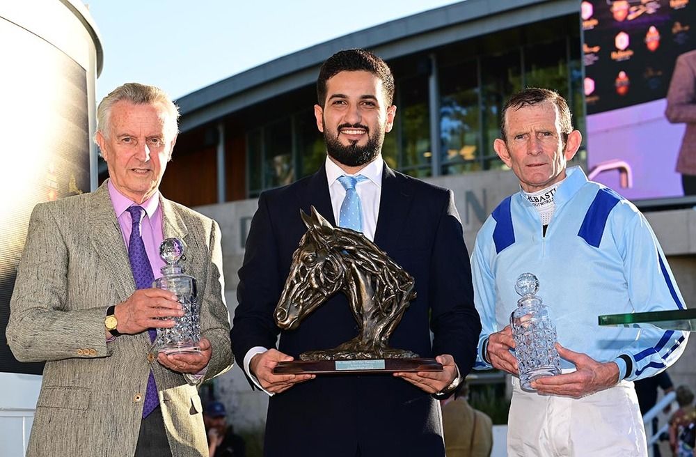 Boundless Ocean won for new owner Sheik Abdululelah Abdulaziz A Almousa, trainer Jim Bolger and jockey Kevin Manning 