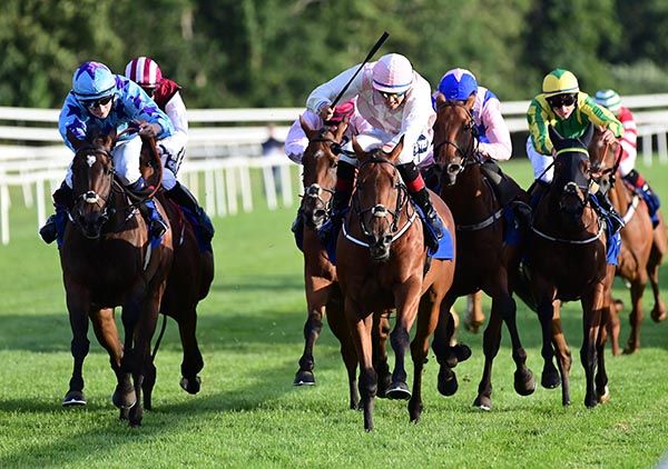 Anna Bunina (left) comes with her winning run under Cillian McConnell 
