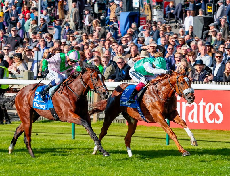 Newmarket 8 October 2022 Darley Dewhurst Stakes Group 1 Chaldean and Frankie Dettori 
