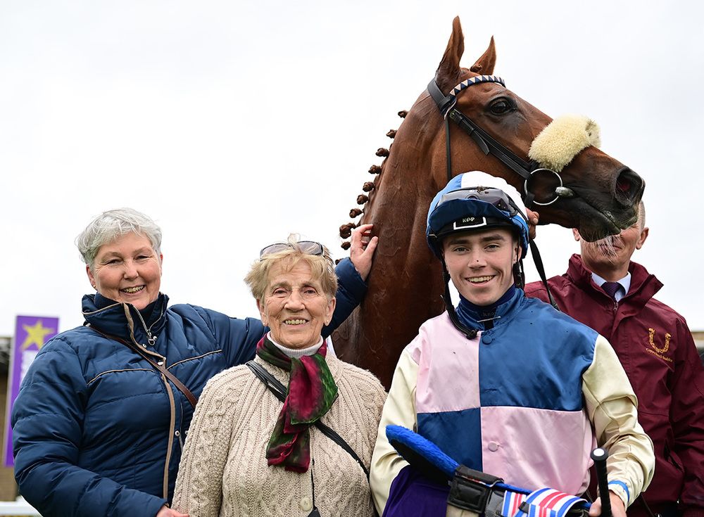 Chally Chute and Jamie Powell with owner Julie White (left) and friend Ann Mitchell 
