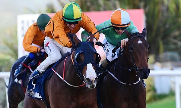 Pretty Smart & Mikey Sheehy (right) get up to beat Eglish