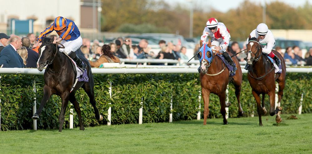 Auguste Rodin winning the Vertem Futurity Stakes at Doncaster as a 2-y-o