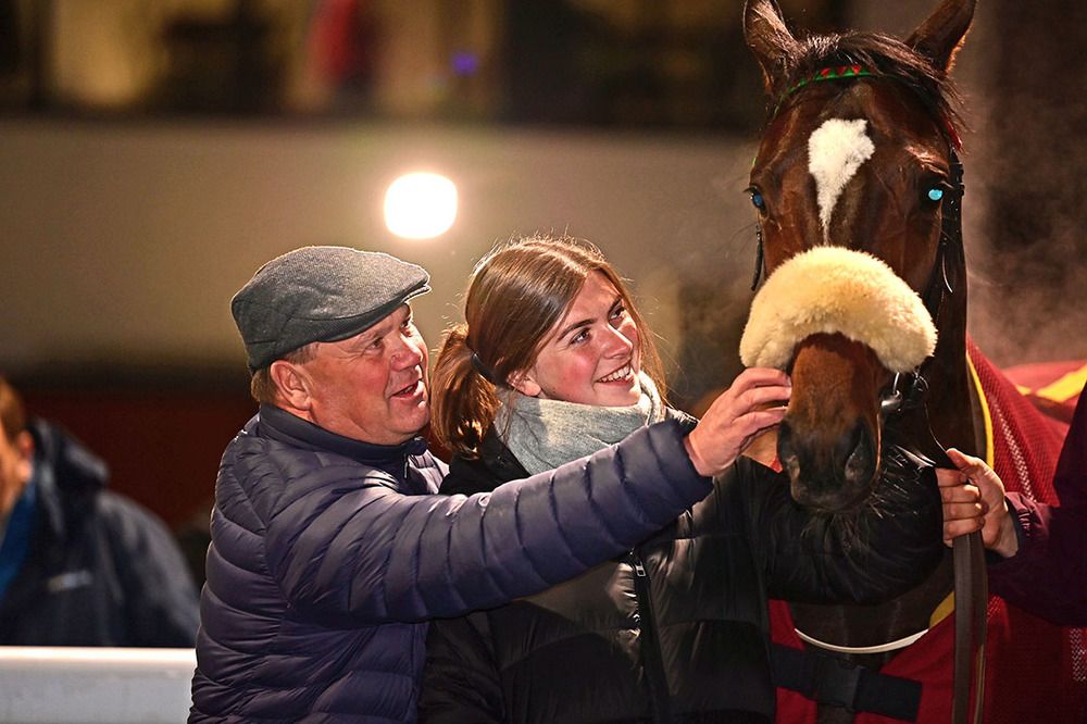 Mick Halford with his daughter Leah and Kalikapour