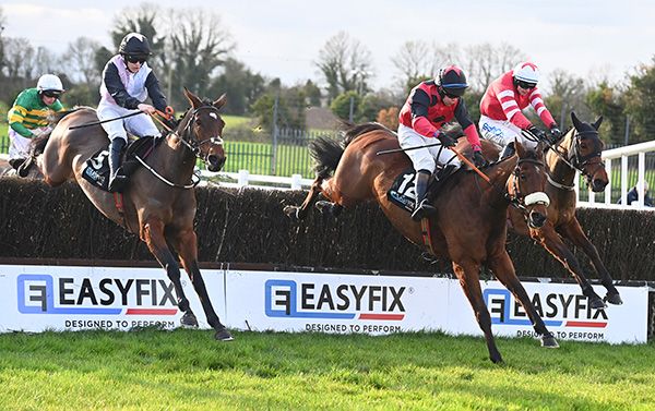 Sil Ver Klass, centre, wins from Magic Daze, left, and Mt Leinster 