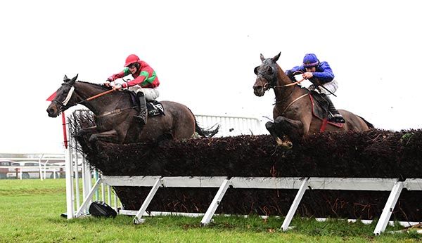 Highstreetfashion (Patrick O'Brien, left) leads Walking The Walk and Sam Ewing over the last