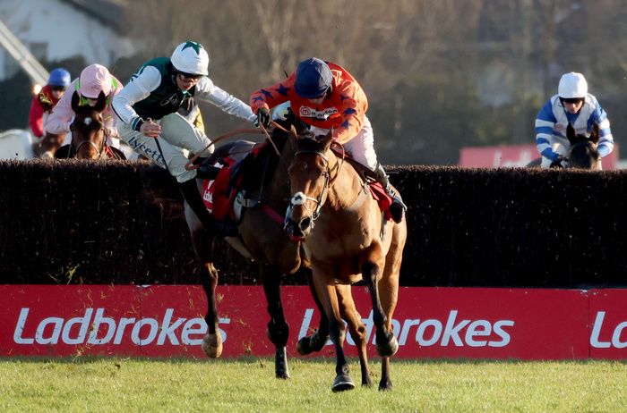 Bravemansgame wins the King George as L'Homme Presse parts company with Charlie Deutsch at the last 