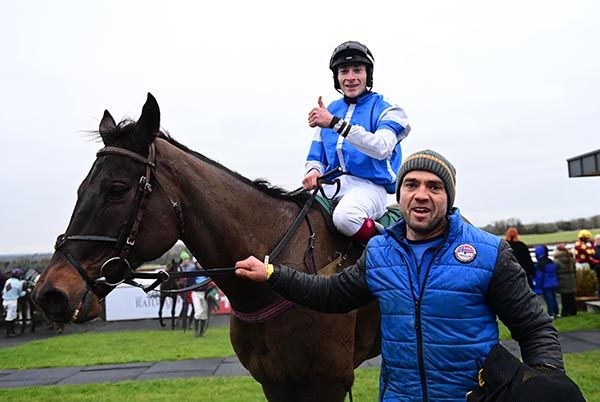 Diarmuid Moloney celebrates aboard Four Country Roads