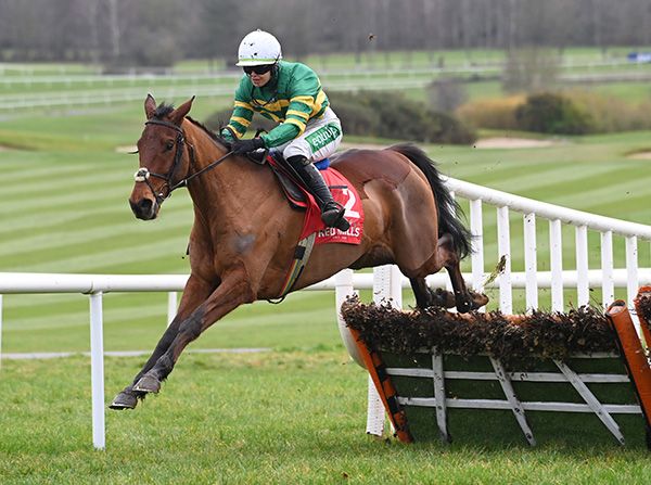 Hands Of Gold clears the last under Aine O'Connor