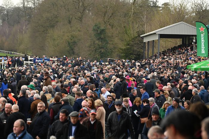 A large crowd turned up to watch Willie Mullins train the winner of the Thyestes Chase