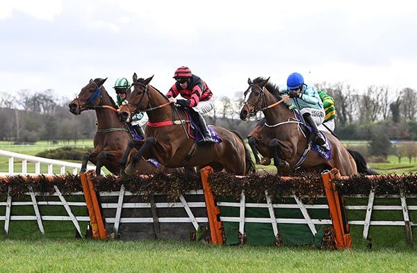 Ottoman Style and Conor Maxwell (centre) tackled by Bynx (right) and Ardera Ru (left)