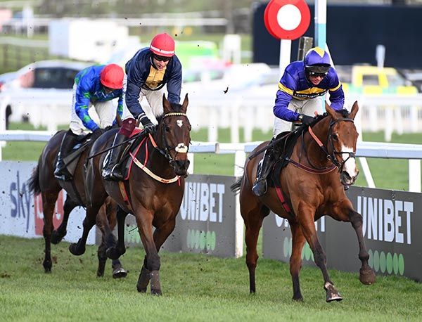 Corach Rambler beating Fastorslow in the 2023 Ultima Handicap Chase