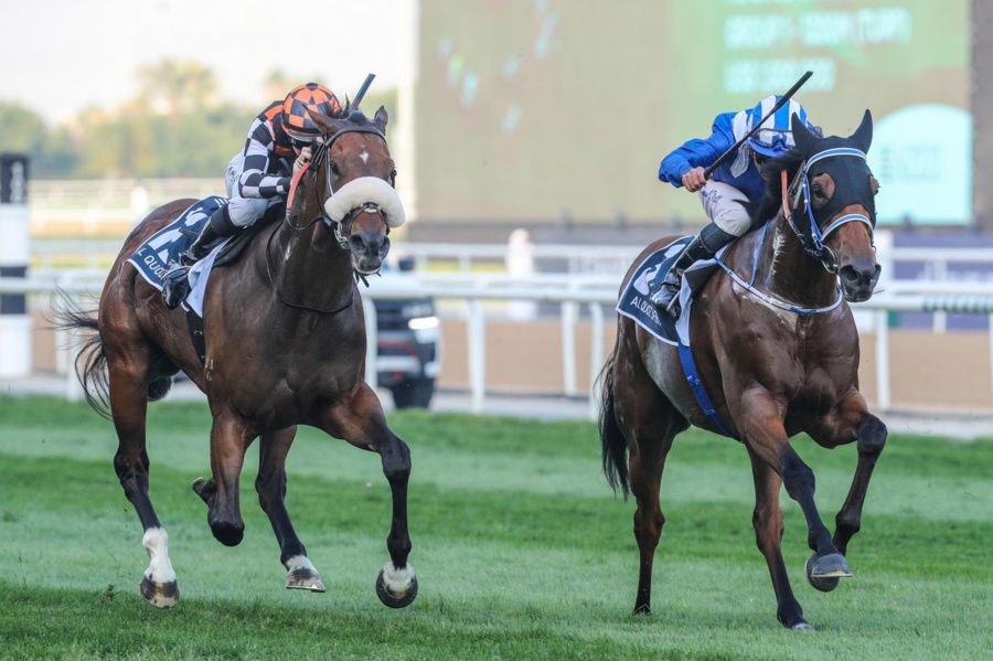 Danyah, right, winning the Al Quoz Sprint in Meydan last year