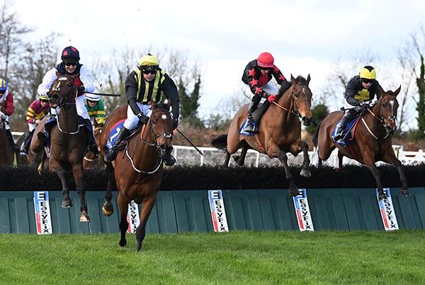 At the last, Jay Jay Zee (left) is about to 'nip' up the inner