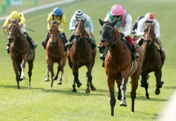 Covey winning his maiden at Newmarket in April 