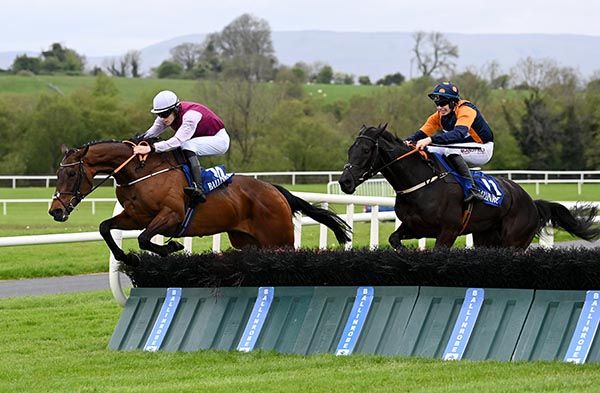Ballinrobe 2 5 23 Lucid Dreams and Liam Quinlan win the Adare Manor Opportunity Maiden Hurdle Healy Racing 