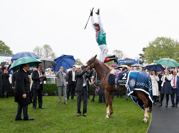 Newmarket 6 May 2023 Qipco 2000 Guineas Chaldean and Frankie Dettori win 