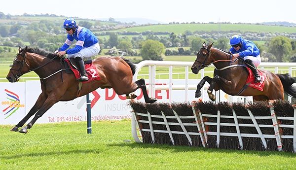 Bal De Rio (right) is about to collar Fancy A Cosmo after the last 
