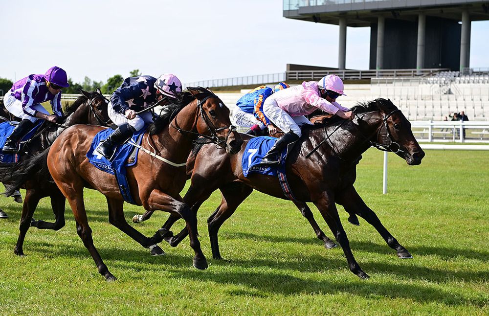 The Liffey (pink) is pushed out by Seamie Heffernan to beat My Mate Alfie (nearest) 