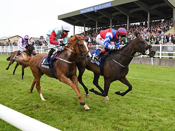 Lizzy's Filly, right, catches Expound