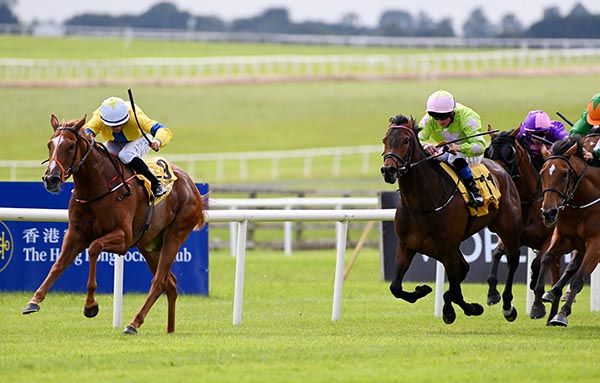 Aussie Girl winning at the Curragh in July