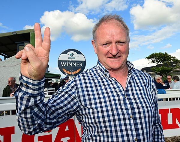 Dick Donohoe celebrates his brace