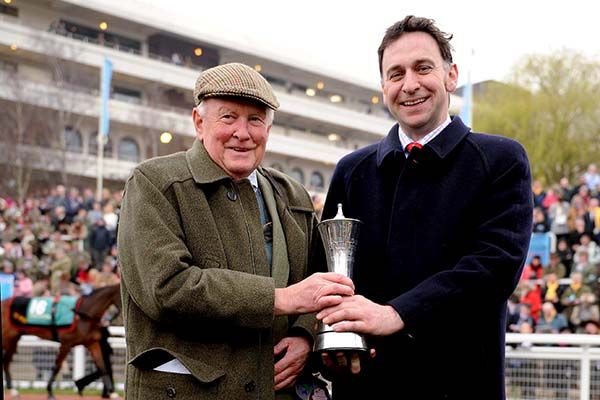 CHELTENHAM 16 3 2011 The Champion Chase Trainer Henry de Bromhead with his Dad HARRY after SIZING EUROPE had won 