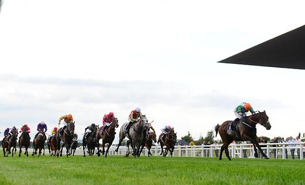 Crystal Black and Colin Keane lead to the line