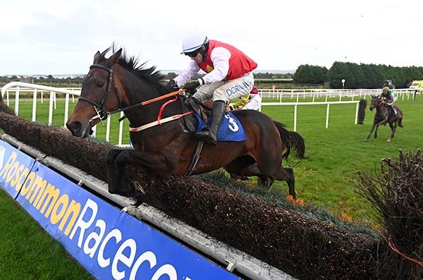 Menindee and Darragh O Keeffe win the Irish Stallion Farms EBF Mares Handicap Steeplechase Healy Racing 