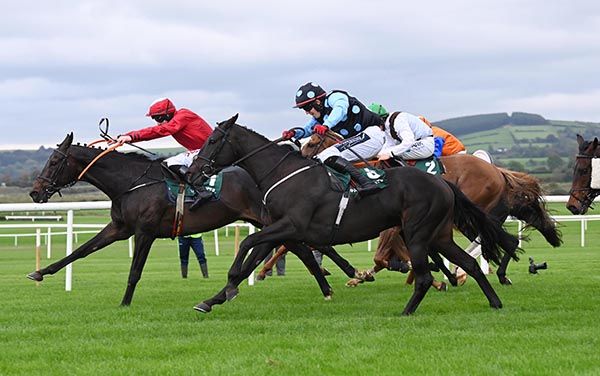 Irish Envoy and Tom Harney (inside) lead home Downtherefordancin and Keith Donoghue