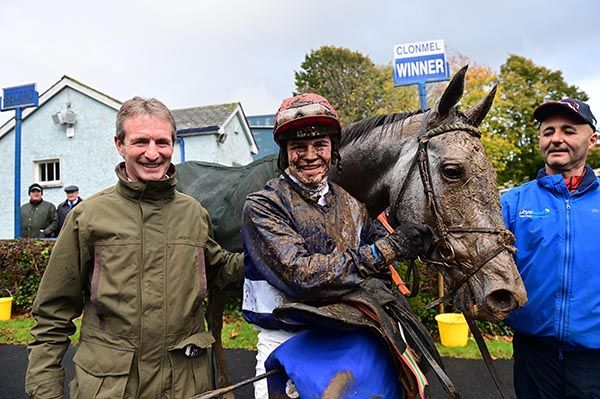Jockey Josh Williamson with his dad Norman, left, and Housemartin 
