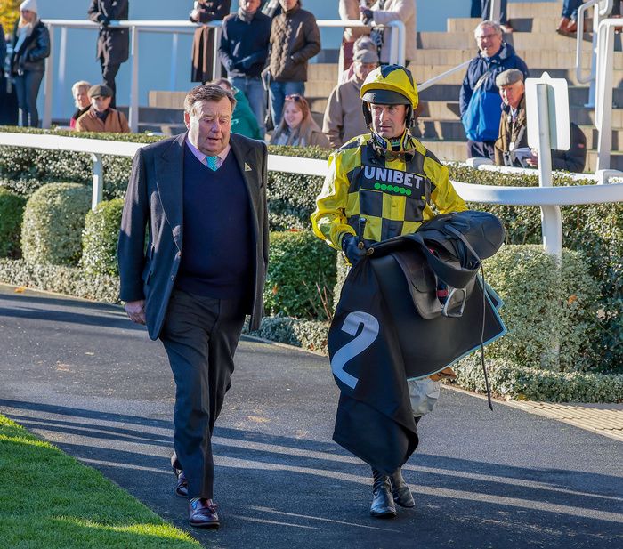 Nicky Henderson pictured with Nico de Boinville 