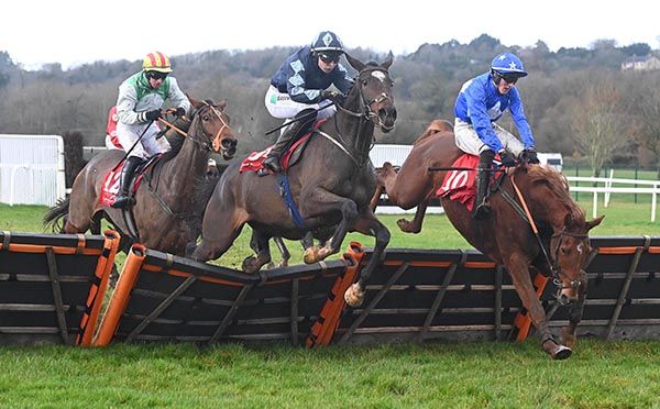 Dgalwaygallivantor (Conor Stone Walsh, left) with falling Padraigs Boy 