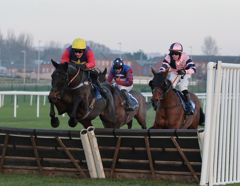 Flight Deck (pink) running at Newbury