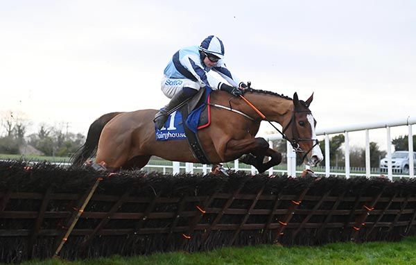 Feet Of A Dancer jumps the last under Sean O'Keeffe