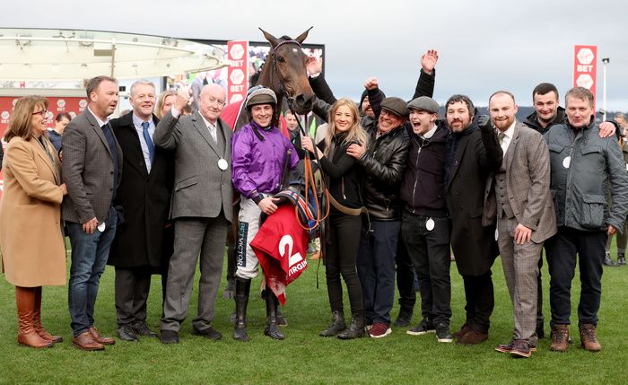 Fugitif and Gavin Sheehan with winning connections at Cheltenham last month