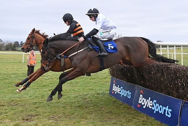 Willywampus and Ben Harvey win the Adare Manor Opportunity Handicap Steeplechase from Battle Of Ridgeway.