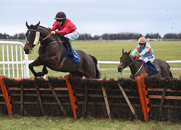 Easy Fella and Rachael Blackmore win the Horse  Jockey Hotel Rated Novice Hurdle Healy Racing Photo