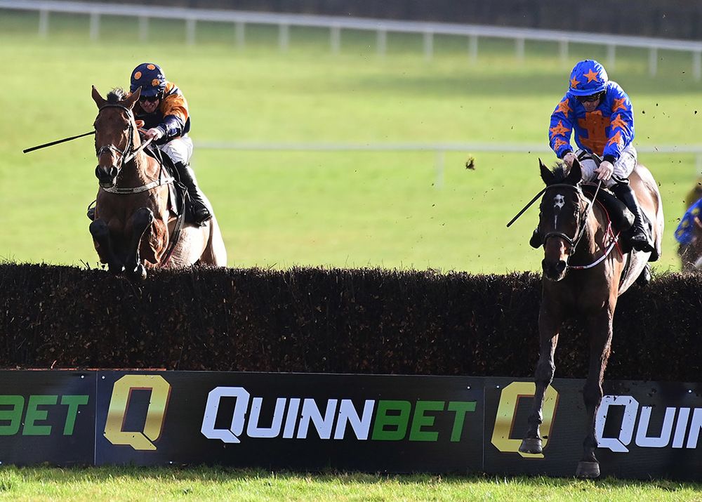 Bushmans Pass and Philip Enright left win from Baldur's Gate right for trainer Oliver McKiernan Healy Racing