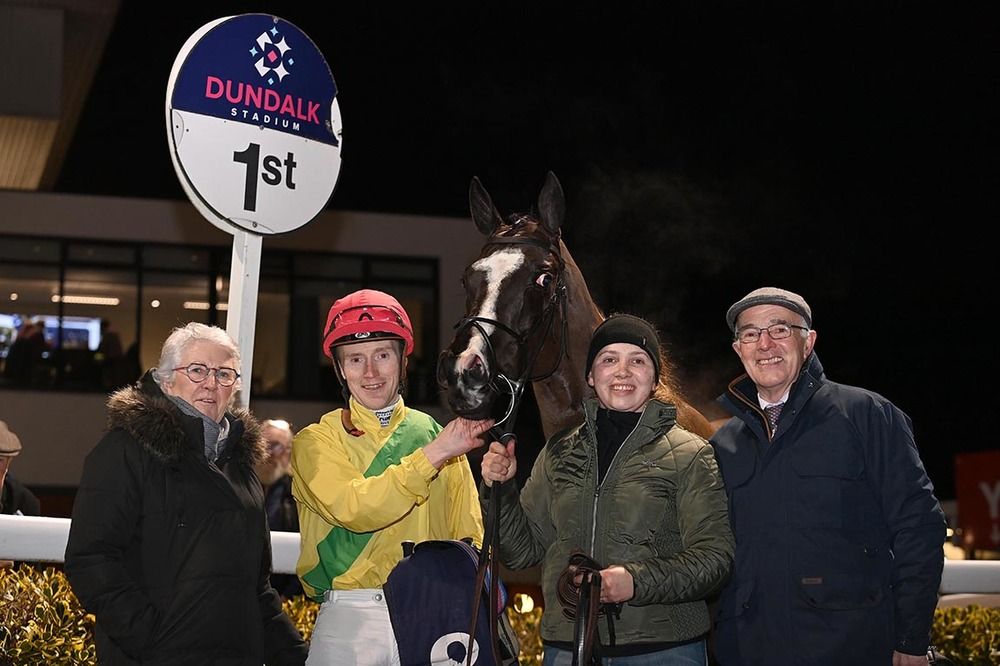 Owner Helen Walsh with Ferrybank and Bill Lee, groom Laura O'Rourke and trainer Ted Walsh