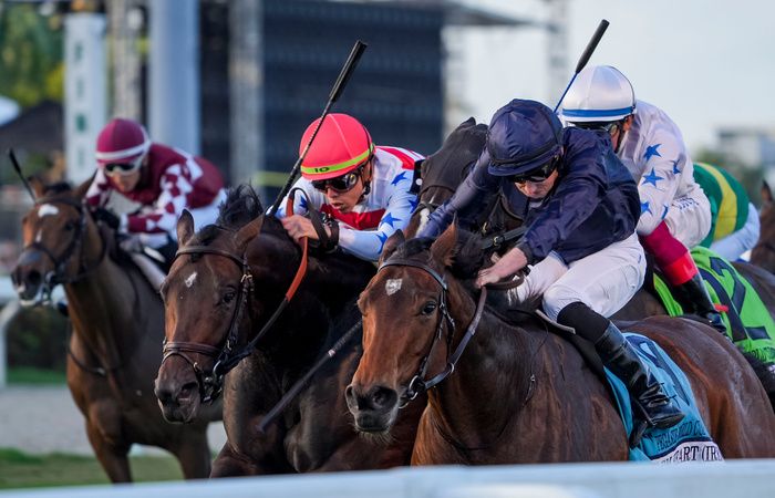 Warm Heart and Ryan Moore win Pegasus World Cup Turf Invitational Stakes 